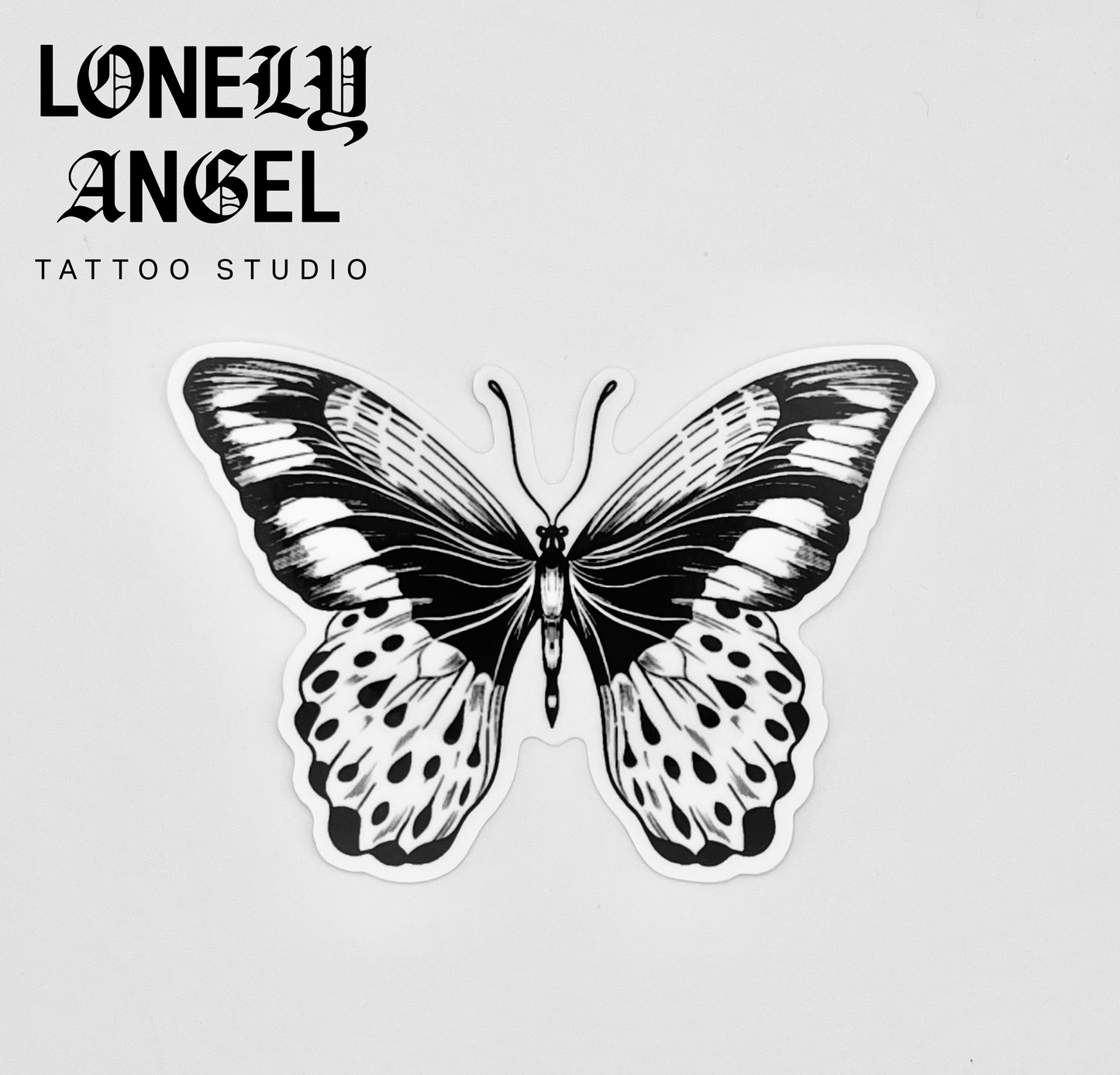 Dark Butterfly Temporary Tattoo 5"