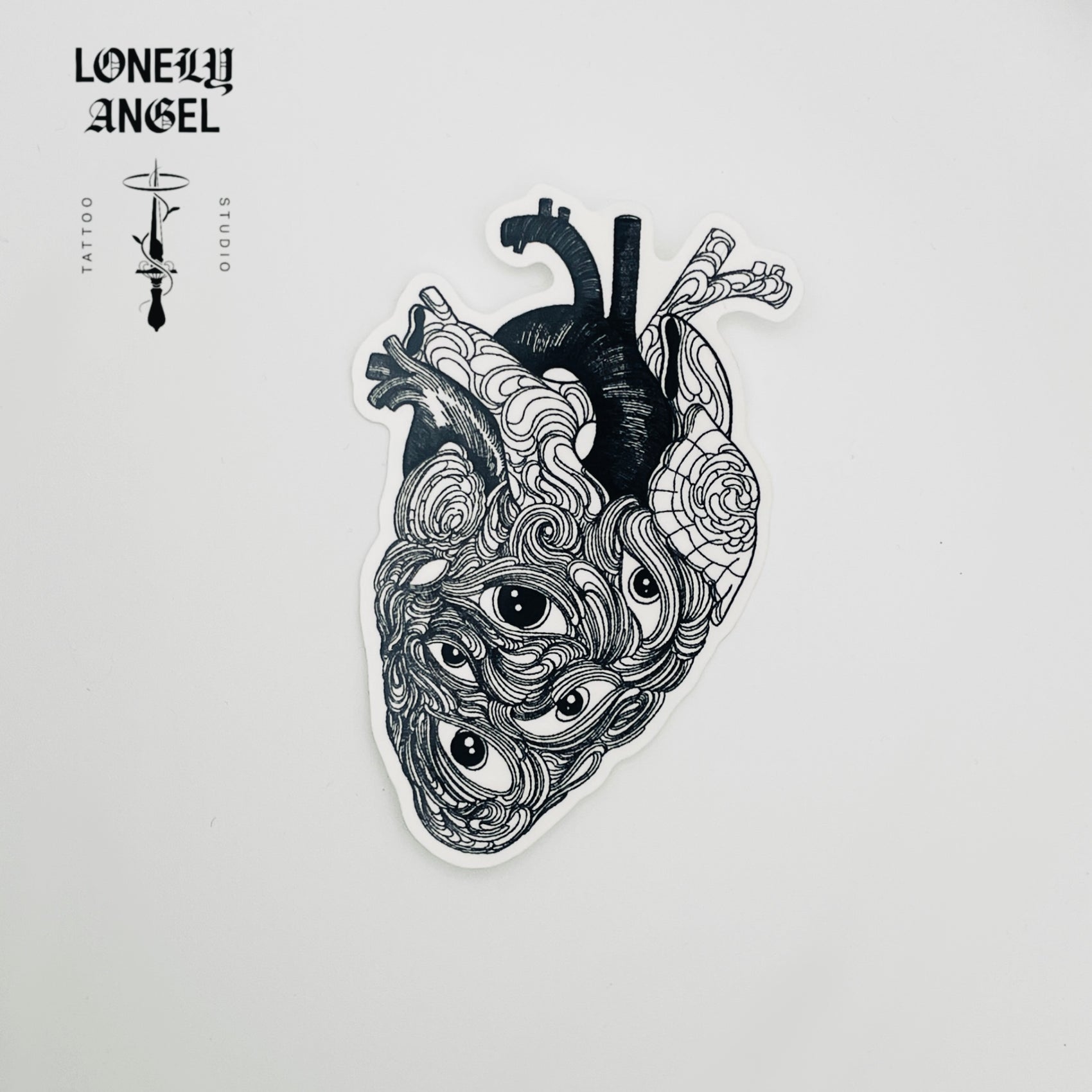 Anatomical Heart Temporary Tattoo 4"