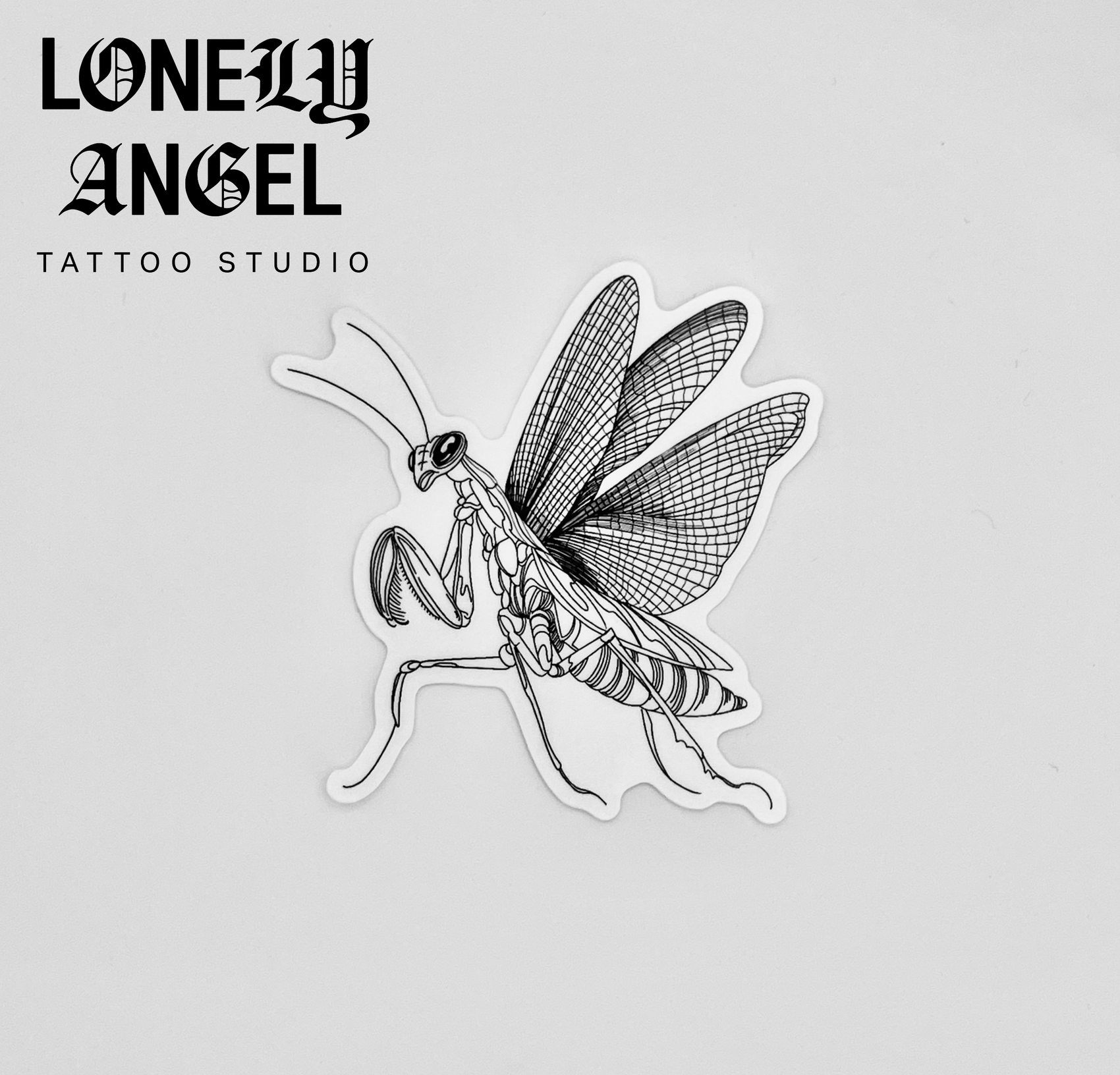 Praying Mantis Temporary Tattoo 4"