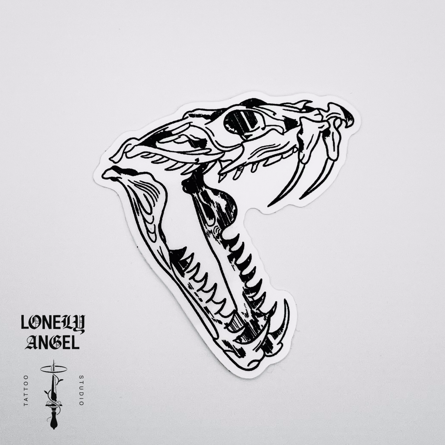 Snake Skull Temporary Tattoo 4”